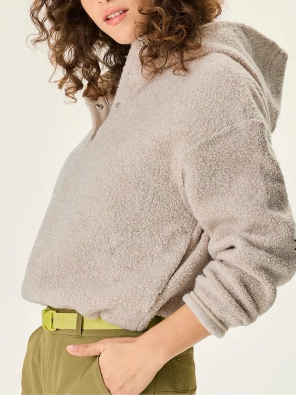 Outdoor Voices Cozy Cream Sherpa Pullover Hoodie - Picture 4 of 7